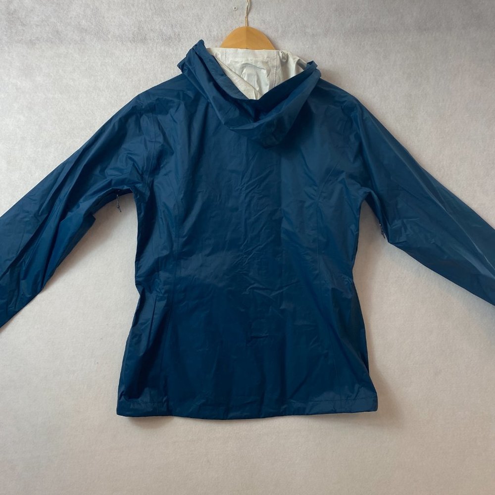 Eddie Bauer Raincoat Women’s Size Small Windbreaker Nylon Hood Jacket Aqua Blue - Picture 10 of 11